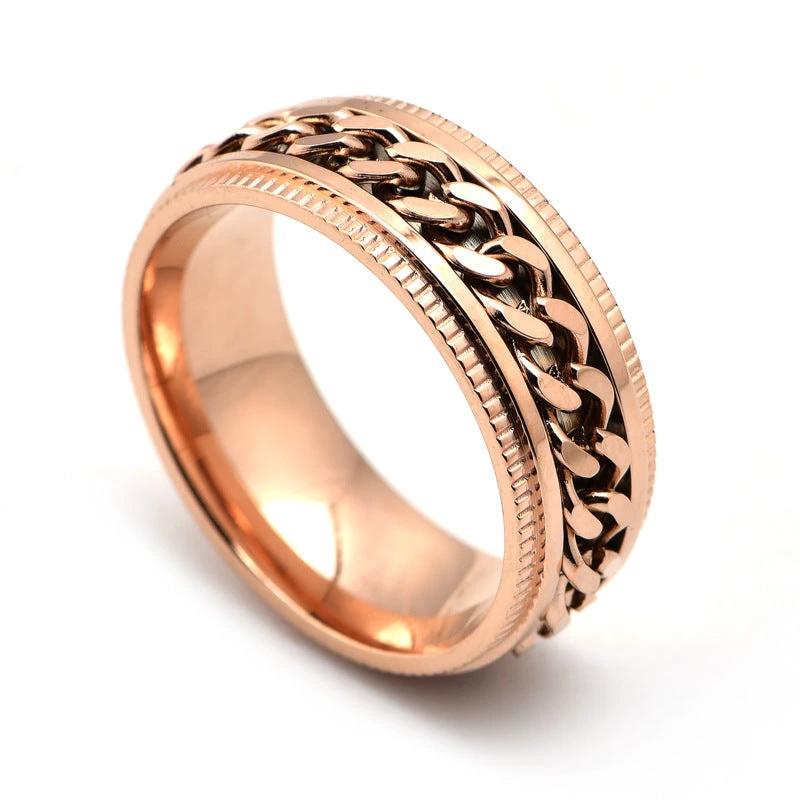 Mens Stainless Steel Spinner Ring by GJG Denim