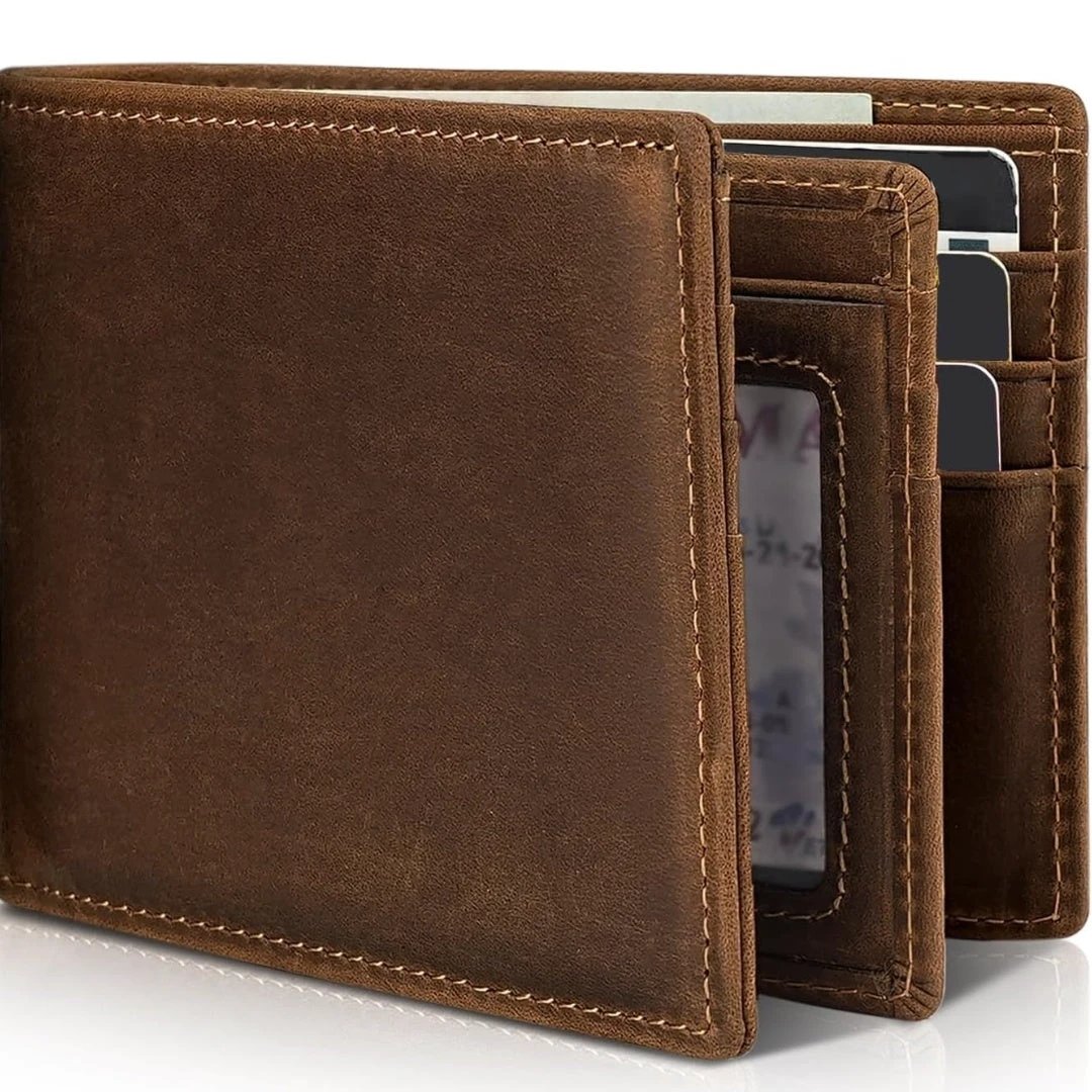 Men's Practical And Convenient Short Leather Wallet by GJG Denim