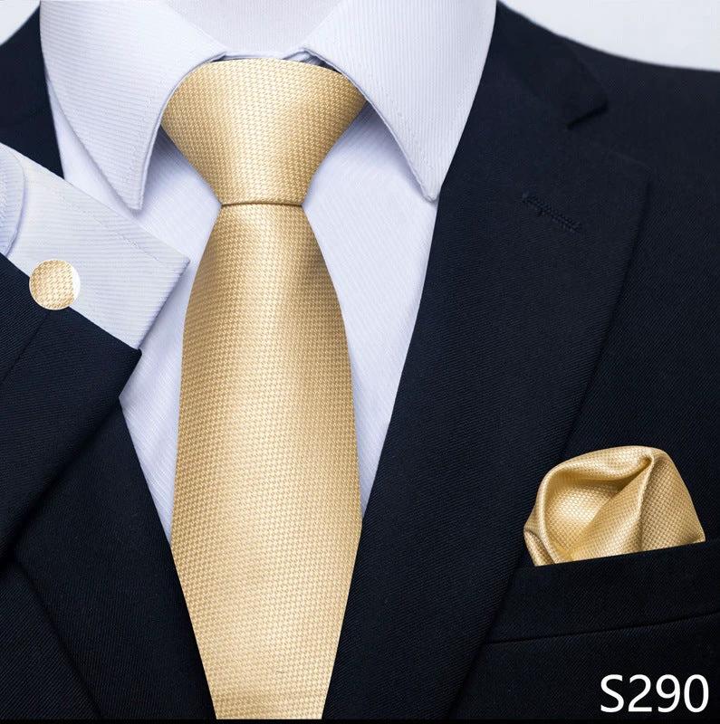 Men's Creative All-match Business Formal Wear Tie Scarf Cufflink Set by GJG Denim