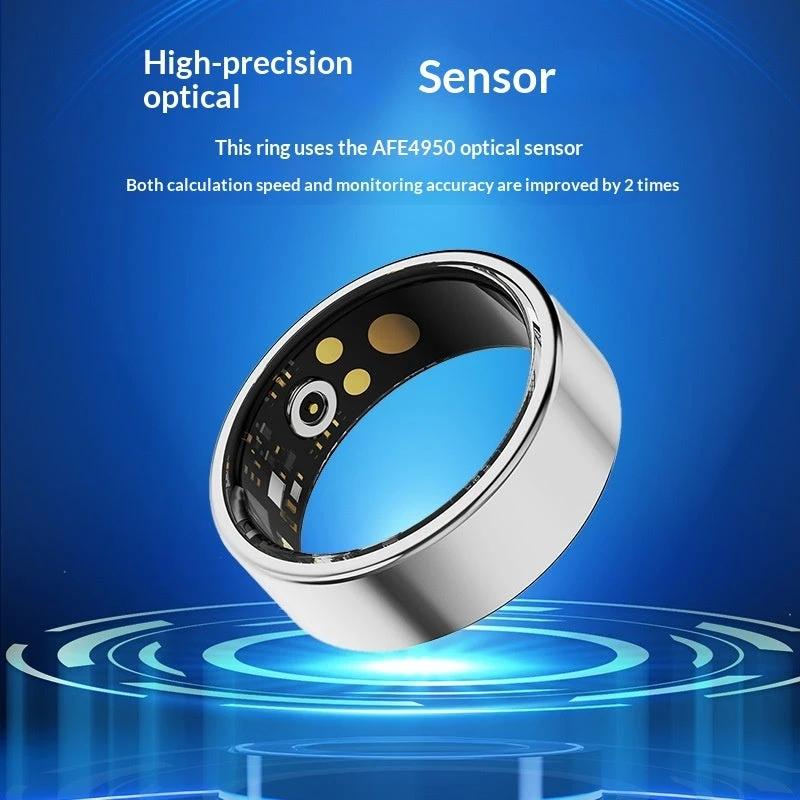 Smart Ring With Bluetooth For Blood Oxygen Heart Rate And Blood Pressure Health Monitoring For Men by GJG Denim
