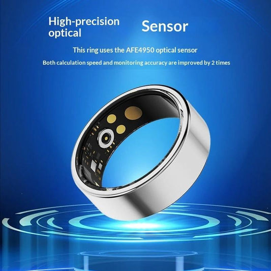 Smart Ring With Bluetooth For Blood Oxygen Heart Rate And Blood Pressure Health Monitoring For Men by GJG Denim