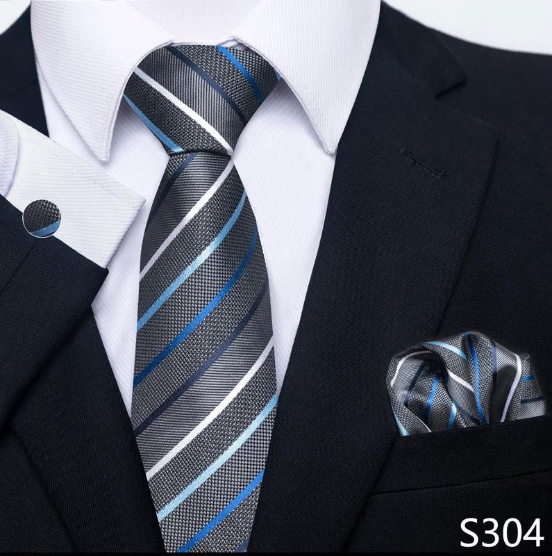 Men's Creative All-match Business Formal Wear Tie Scarf Cufflink Set by GJG Denim