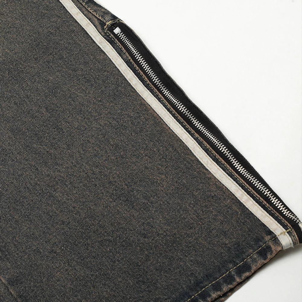 Fashion Side Zipper Slit Jeans For Men by GJG Denim