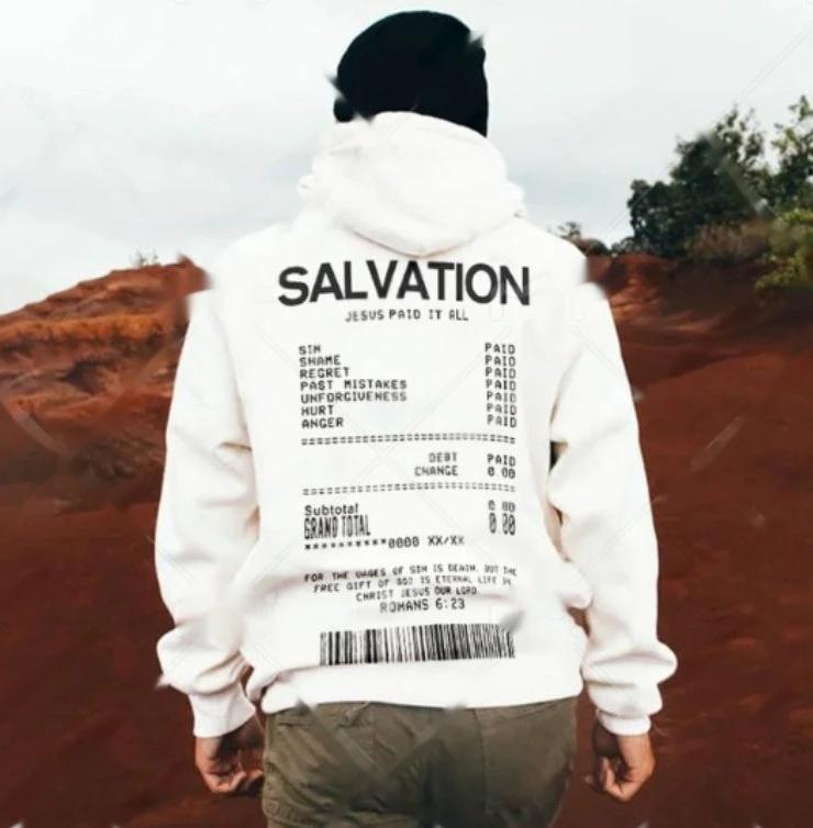 Receipt Printed Graphic Hoodie by GJG Denim