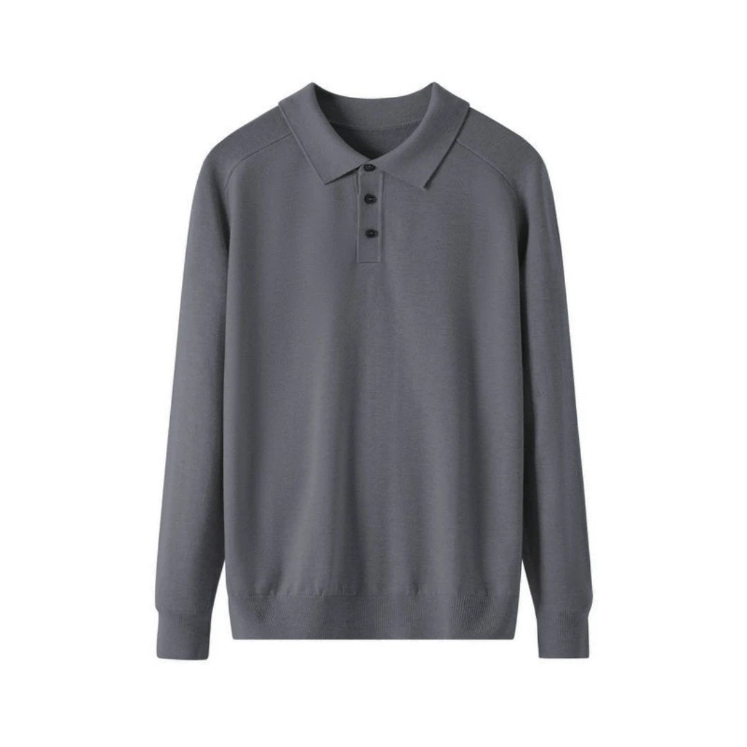 Men's Lapel Long Sleeve Sweater by GJG Denim