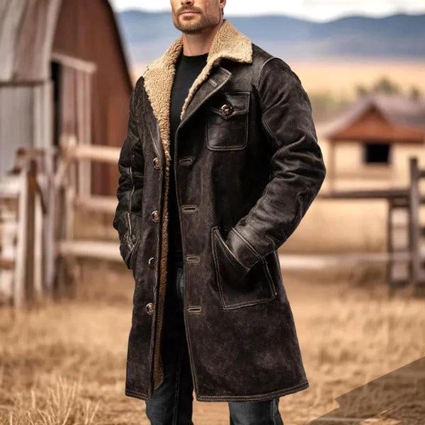 Men's Vintage Dark Brown Suede Jacket by GJG Denim