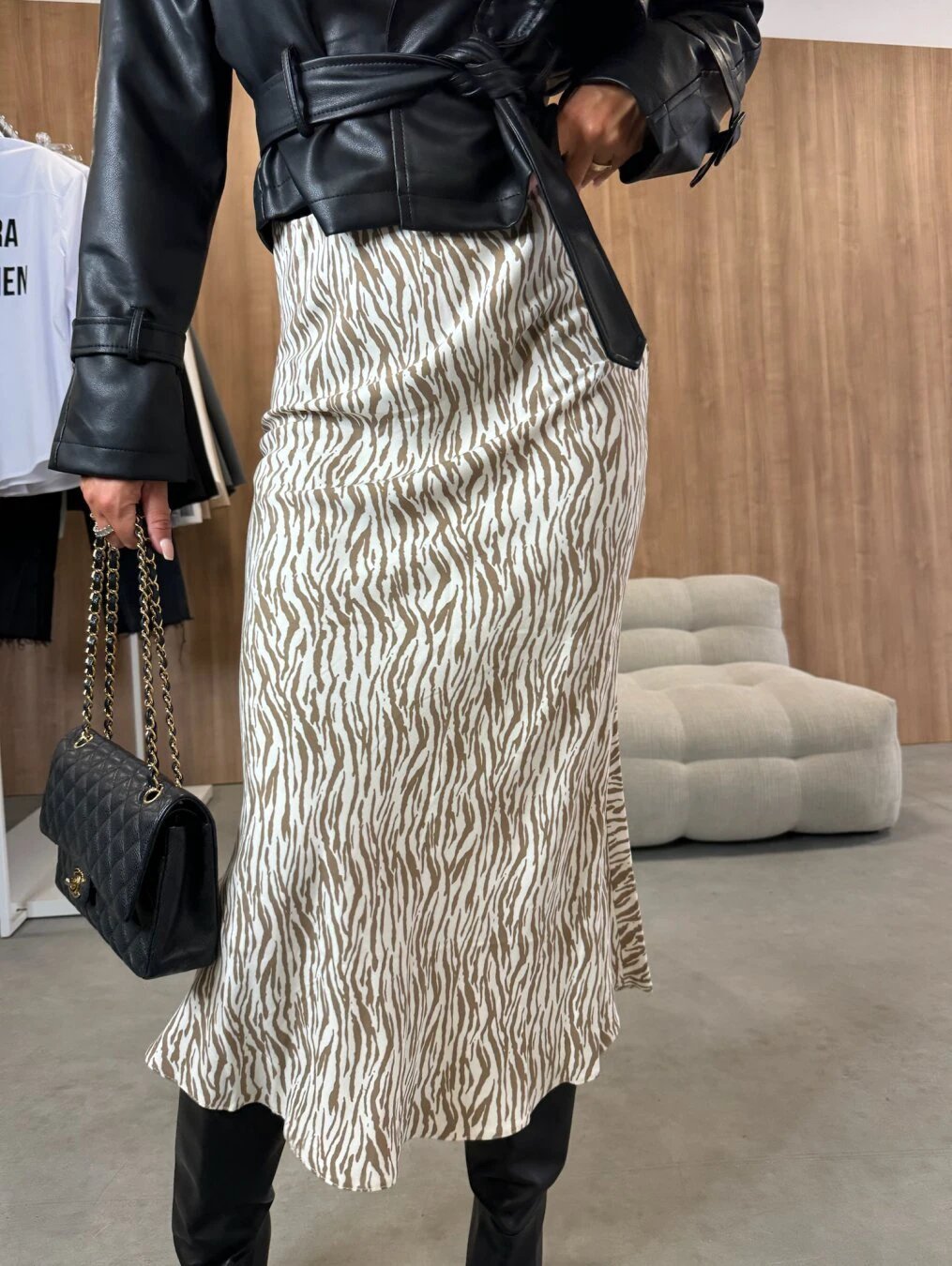 High Waist Slimming Women's Printed Wear Skirt by GJG Denim