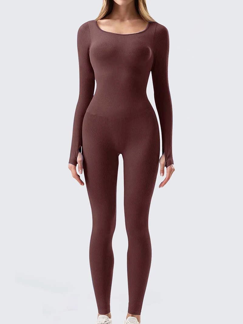 Sports Workout Clothes Slim Thread Long Sleeve Tights by GJG Denim