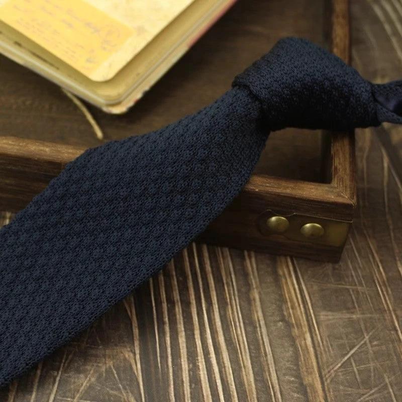 Narrow Woolen Knitted Tie For Men by GJG Denim