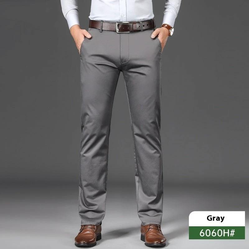 Business Non-ironing Stretch Men's Thin Straight Casual Pants by GJG Denim