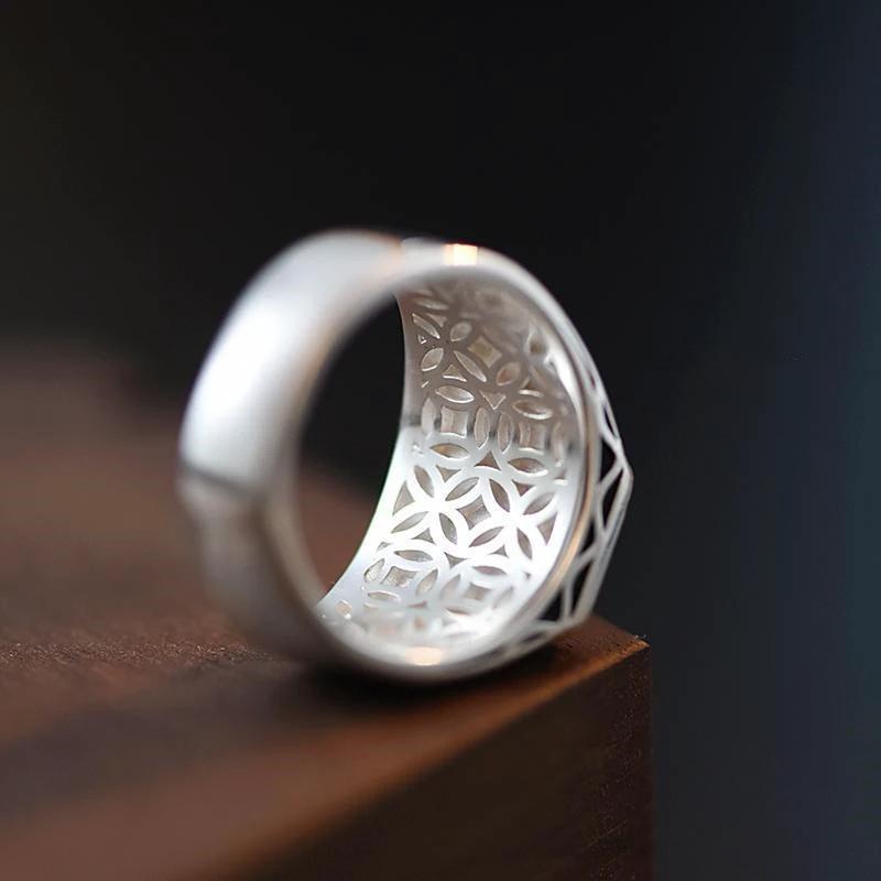 Retro-style Adjustable Black Ring For Men by GJG Denim
