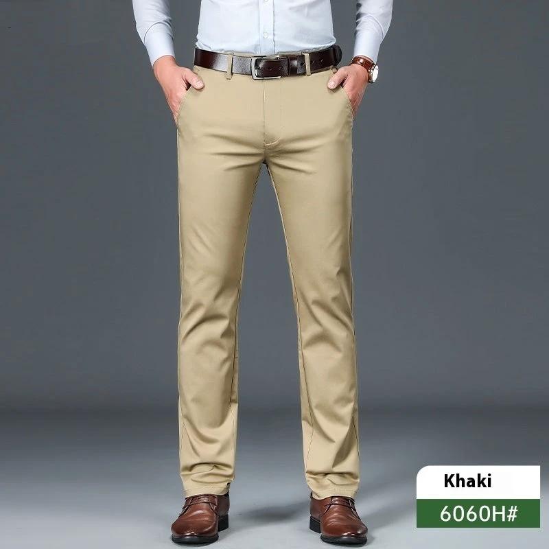 Business Non-ironing Stretch Men's Thin Straight Casual Pants by GJG Denim