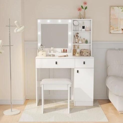 Vanity Desk With Lights by GJG Denim
