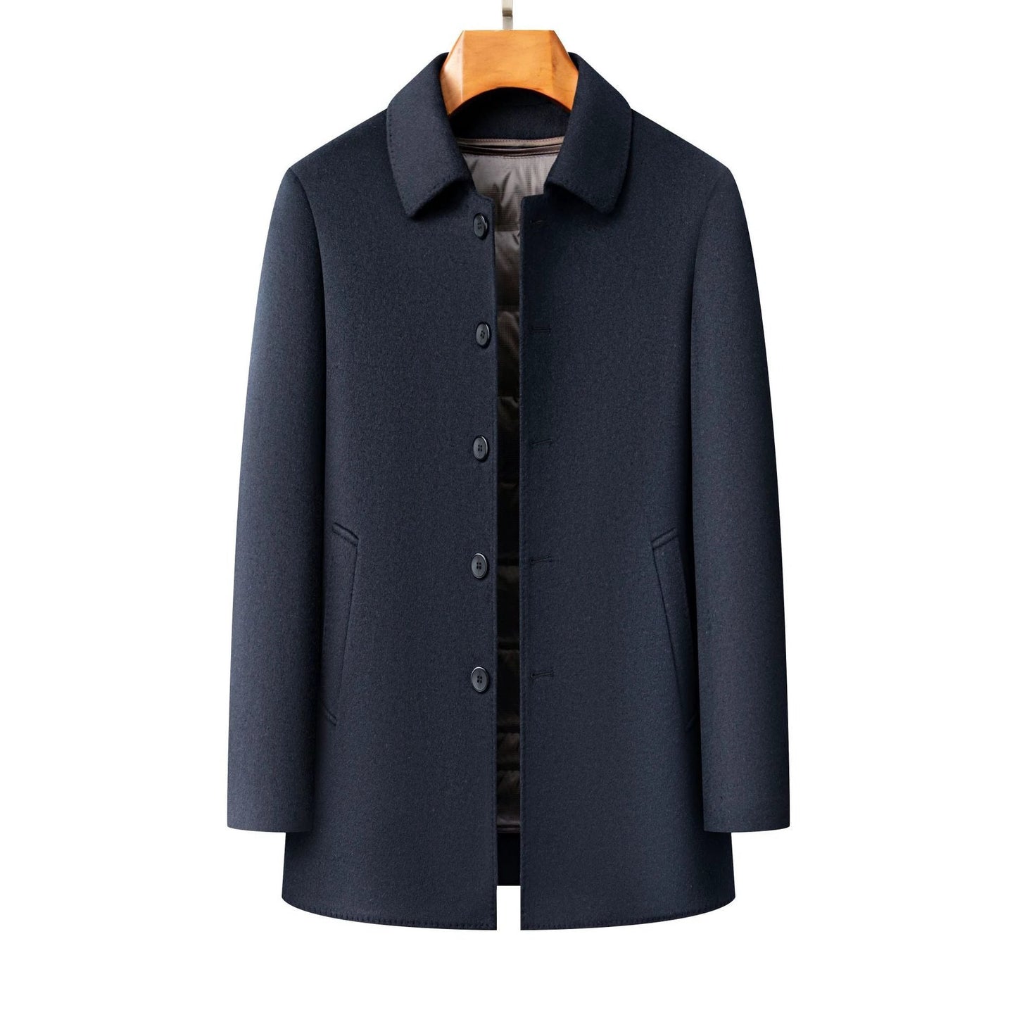 Men's Lapel Double-sided Woolen Coat by GJG Denim