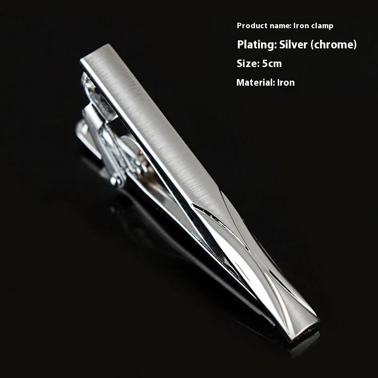 Men's Business Silver Simple Fashion Short Tie Clip by GJG Denim