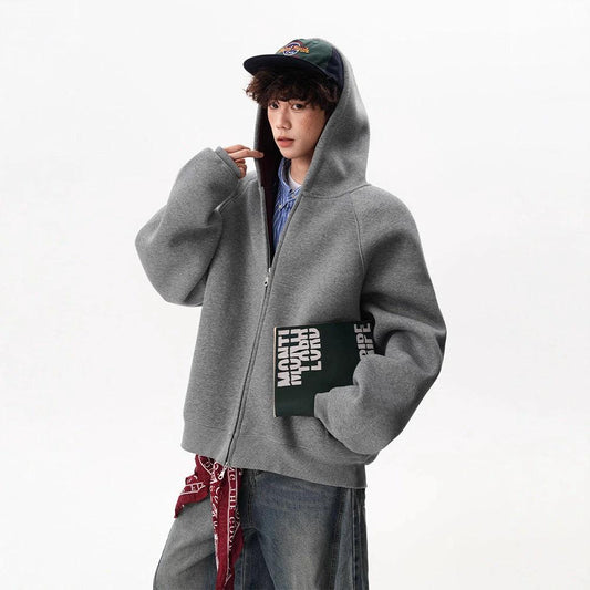 Men's Zipper Hooded Cardigan Sweater by GJG Denim