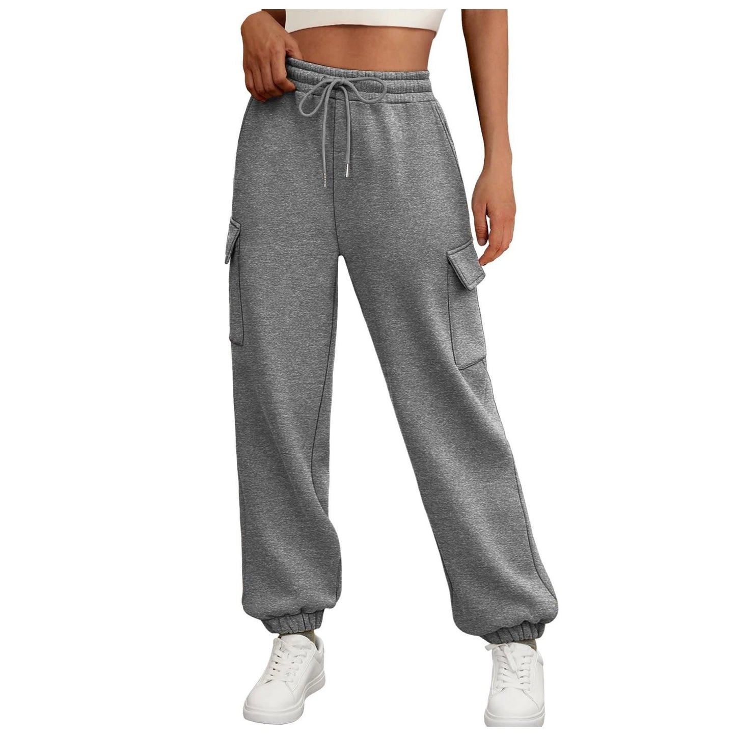 Women's Sweatpants Fleece Lined Baggy Athletic Jogger Trousers With Pockets Fall Casual Trendy Cargo Pants Fall Outfits by GJG Denim