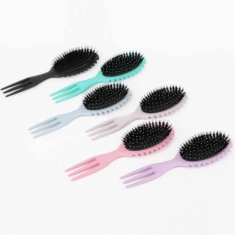 Curl Defining Bounce Hair Brush Barbershop Boar Bristle Comb Detangling Shaping Hairbrushes Professional Salon Home Styling Comb by GJG Denim