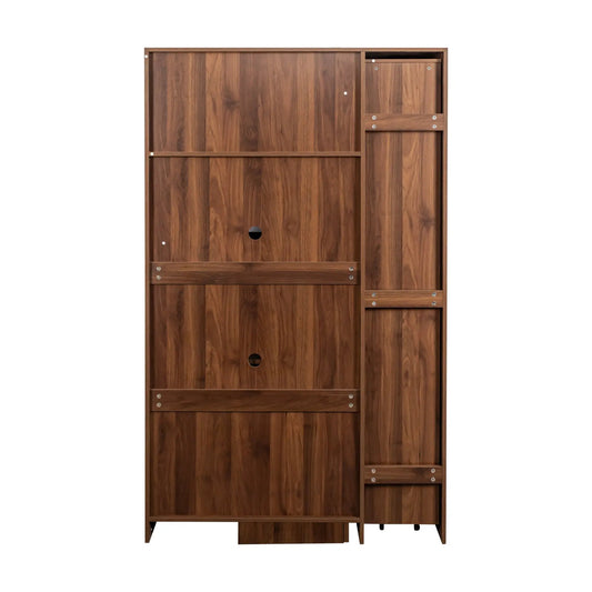 Kitchen Pantry Cabinet With Multi-functional Pull-out Multi-tier Storage Shelf,Farmhouse Storage Cabinet With 4 Doors,Pantry Organizers For Kitchen,Dining Room by GJG Denim