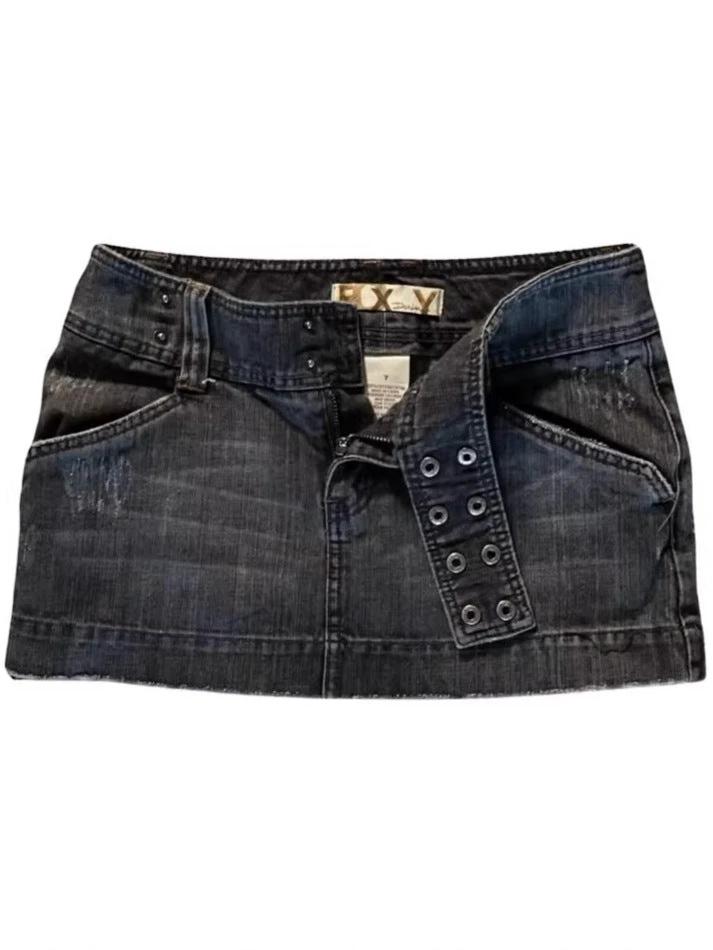 Womens Low-rise Denim Skirt For Summer by GJG Denim