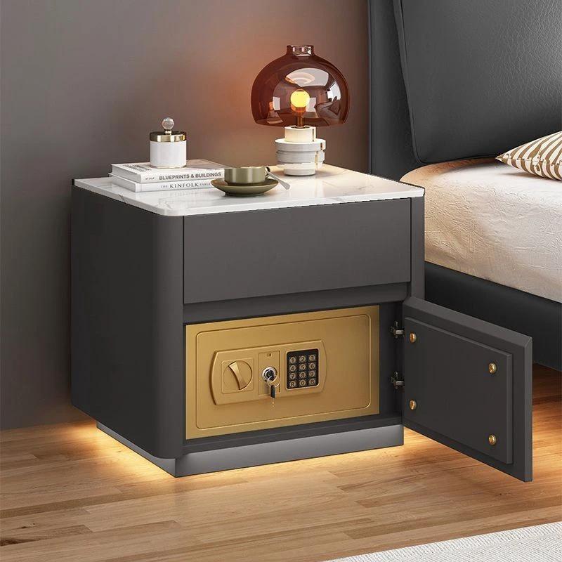 Bedroom Multi-functional Smart Safe Bedside Table Wireless Integrated Charging Safe by GJG Denim