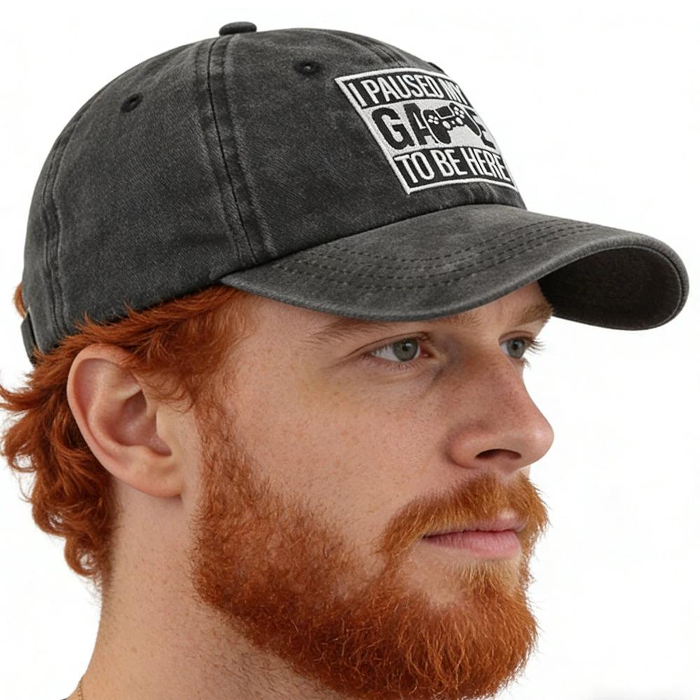 Men's "I Paused My Game To Be Here" Baseball Cap by GJG Denim