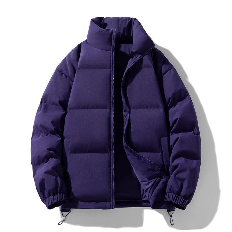 Men's Thick Warm Down Casual Loose Cotton Padded Jacket by GJG Denim