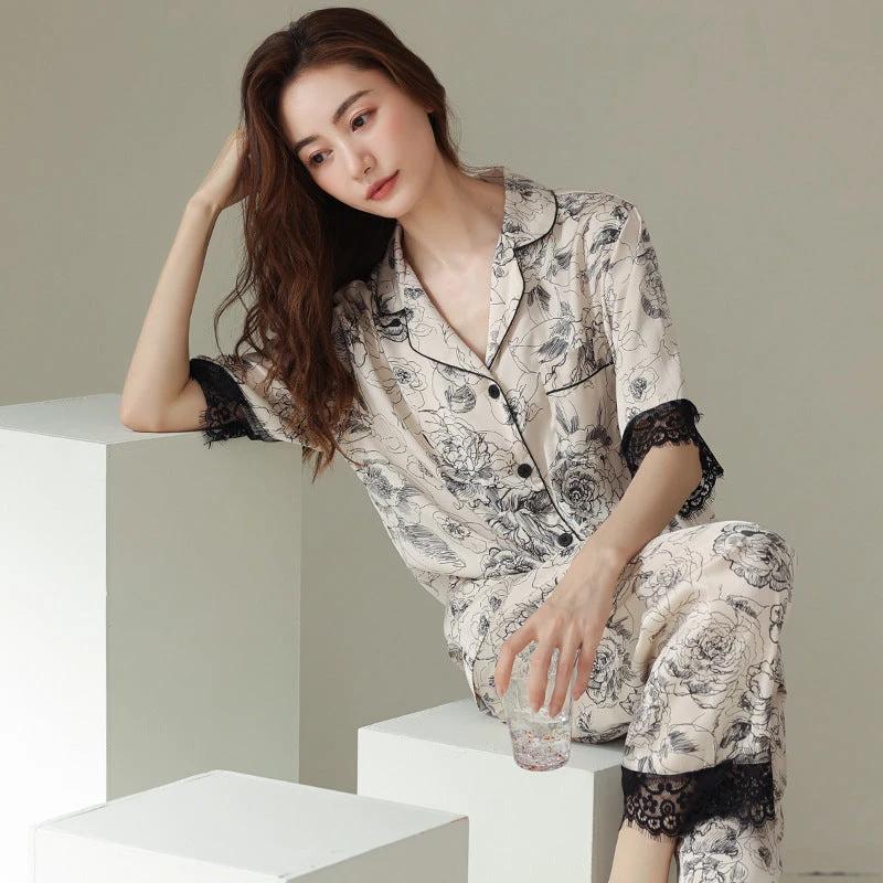 Fashion New Silk Pajamas For Women by GJG Denim