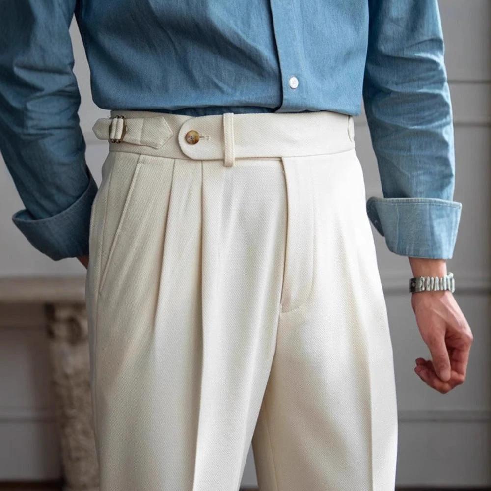 Men's British Style Business Casual Pants by GJG Denim