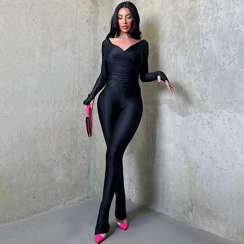 Solid Color Sexy Women Clothing One-piece Leisure Suit by GJG Denim
