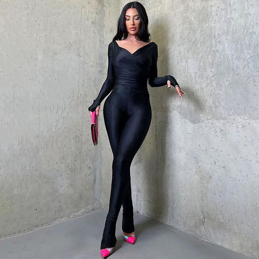 Solid Color Sexy Women Clothing One-piece Leisure Suit by GJG Denim
