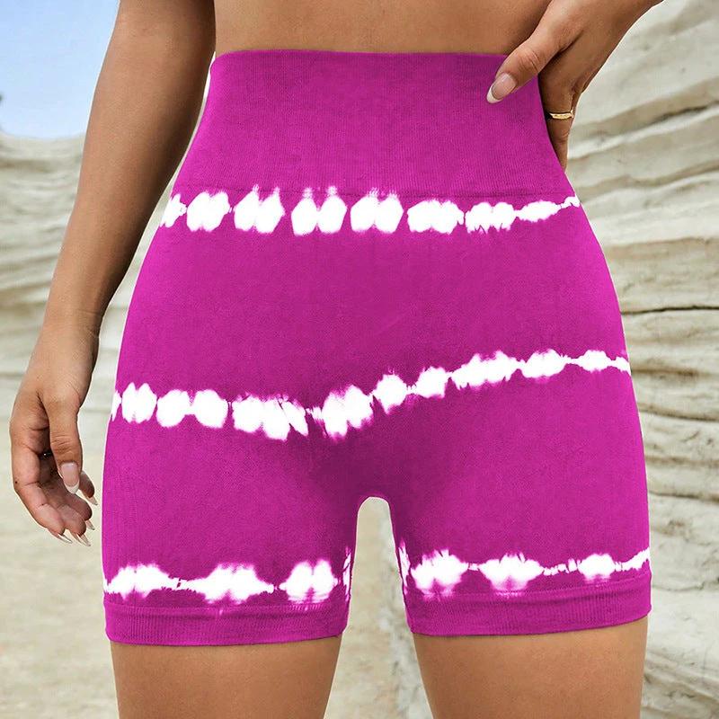 High Waist Tie-dye Yoga Shorts For Women Shorts by GJG Denim