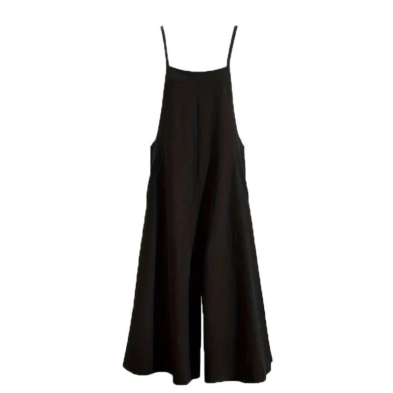 Plus Size Women's Solid Color Casual Jumpsuit - Sleeveless Romper With Pockets For Spring&Summer by GJG Denim