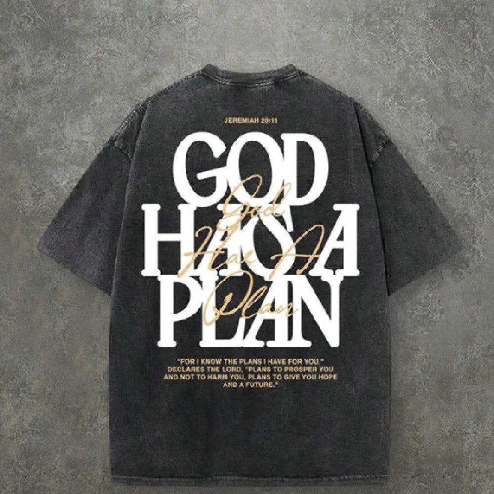 Vintage Washed Double-sided Printed T-shirt For Men by GJG Denim