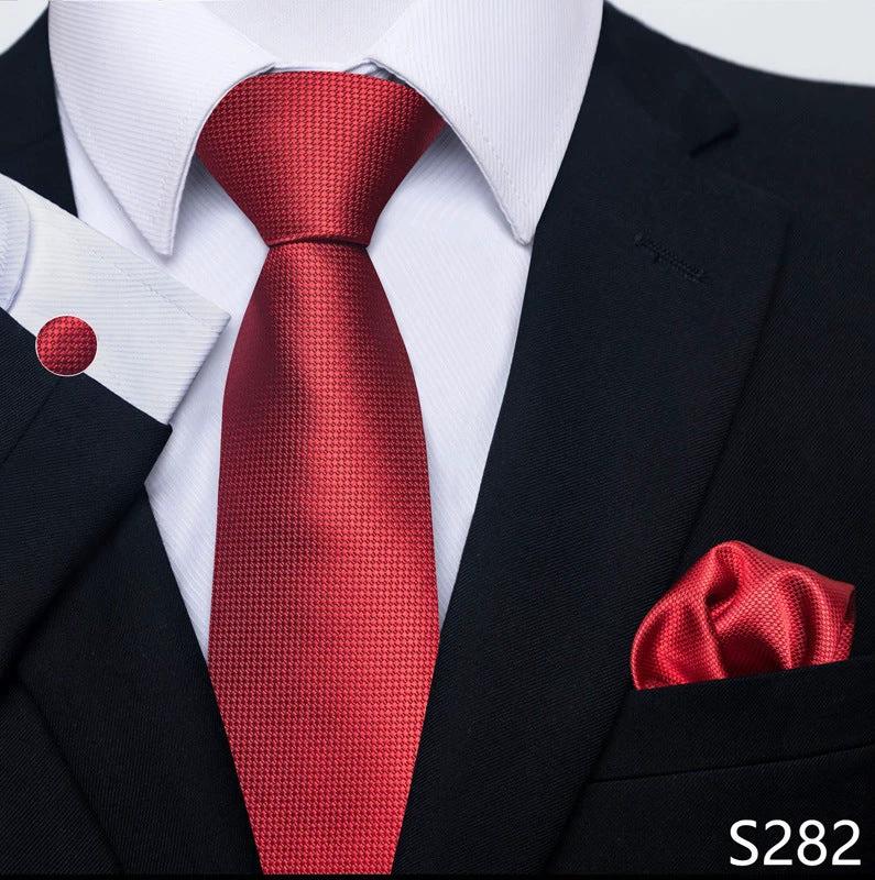 Men's Creative All-match Business Formal Wear Tie Scarf Cufflink Set by GJG Denim