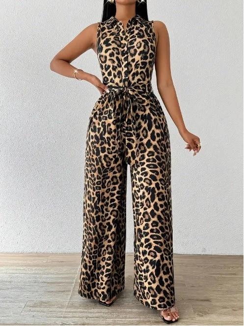 Women's Wide Leg Jumpsuit With Belt by GJG Denim