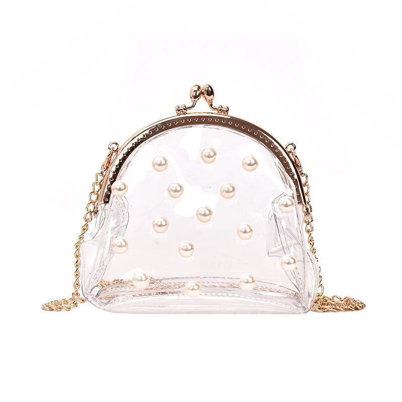 Pearl Jelly Chain Messenger Bag Women by GJG Denim