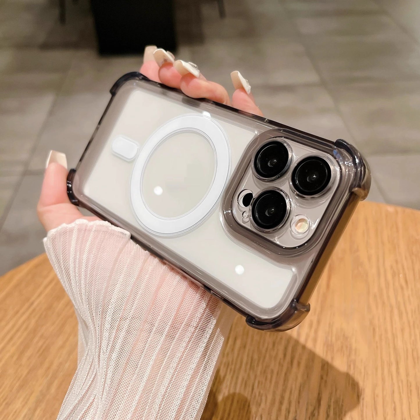 Transparent Airbag Phone Case Comes With Lens Protector All-inclusive Protective Cover by GJG Denim