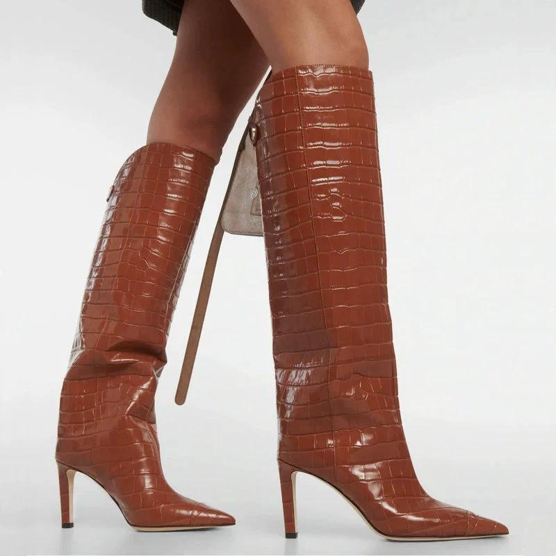 Women's Shoes Pointed-toe Stiletto High-top Boots by GJG Denim