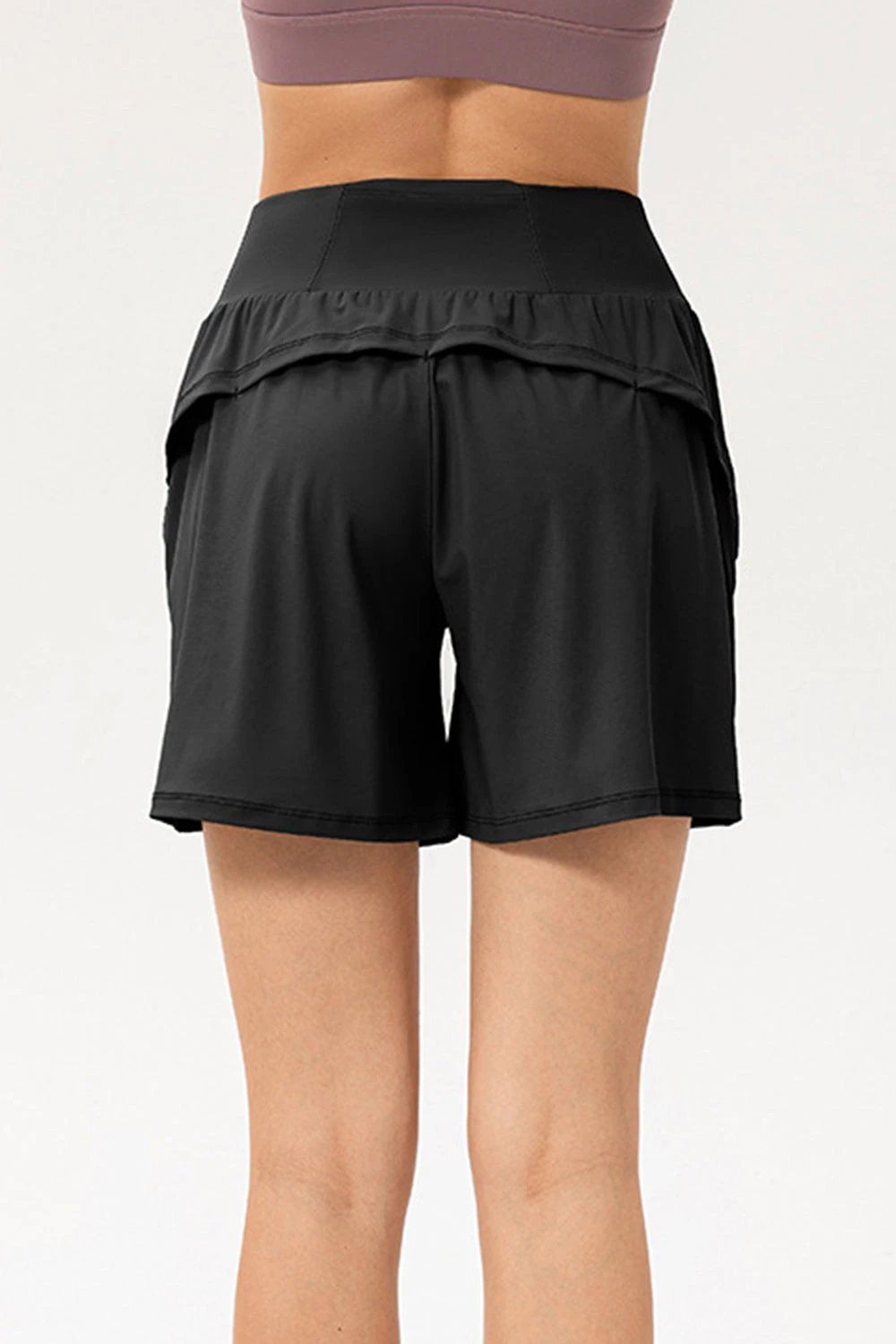 Pocketed Elastic Waist Active Shorts by Lady Ros