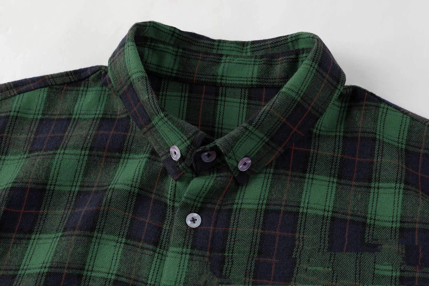 Men's Long Sleeve Plaid Shirt by GJG Denim