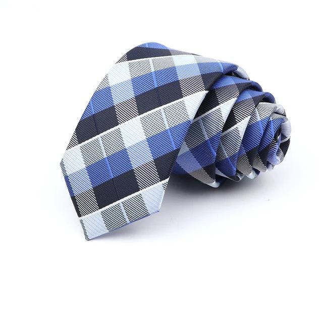 Men's 6cm Casual Ties Skinny Tie Fashion Polyester Plaid by GJG Denim