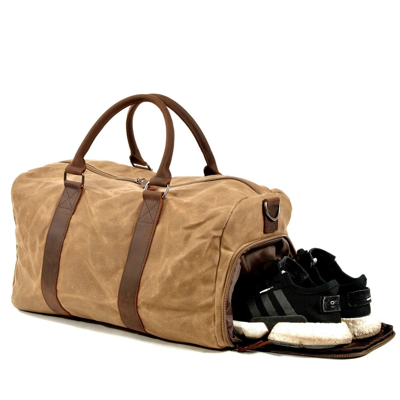 Men's One-shoulder Portable Dry Wet Separation Large Capacity Canvas Luggage Travel Bag by GJG Denim