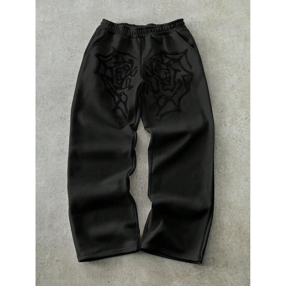 Men's Niche Design Loose-fitting Straight-leg Sweatpants by GJG Denim