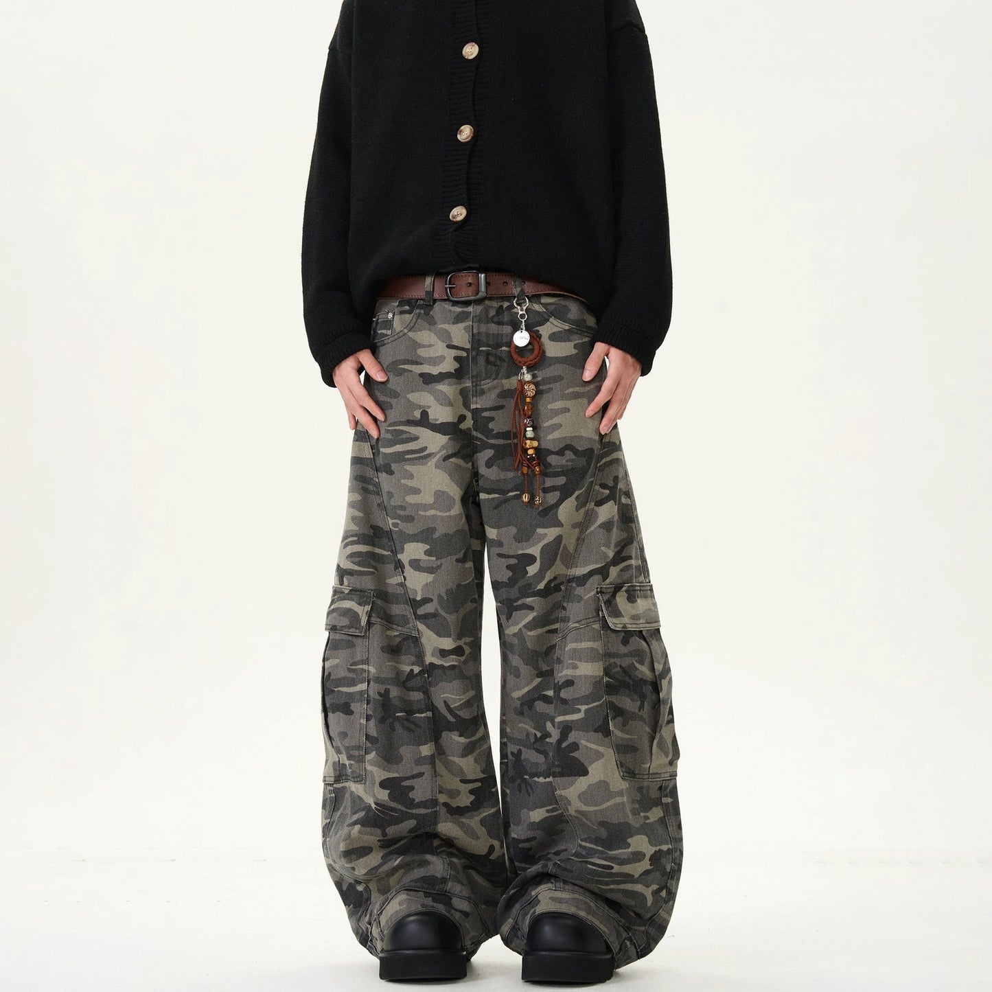 Men's Camouflage Loose Casual Retro Machete Jeans by GJG Denim