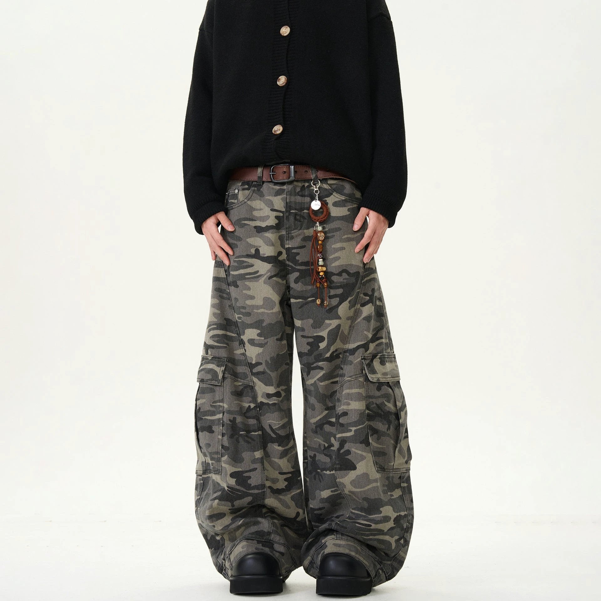 Men's Camouflage Loose Casual Retro Machete Jeans by GJG Denim