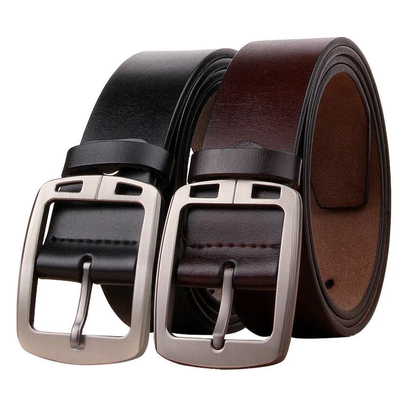 Men's Antique Pin Buckle Cowhide Belt by GJG Denim
