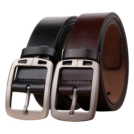 Men's Antique Pin Buckle Cowhide Belt by GJG Denim