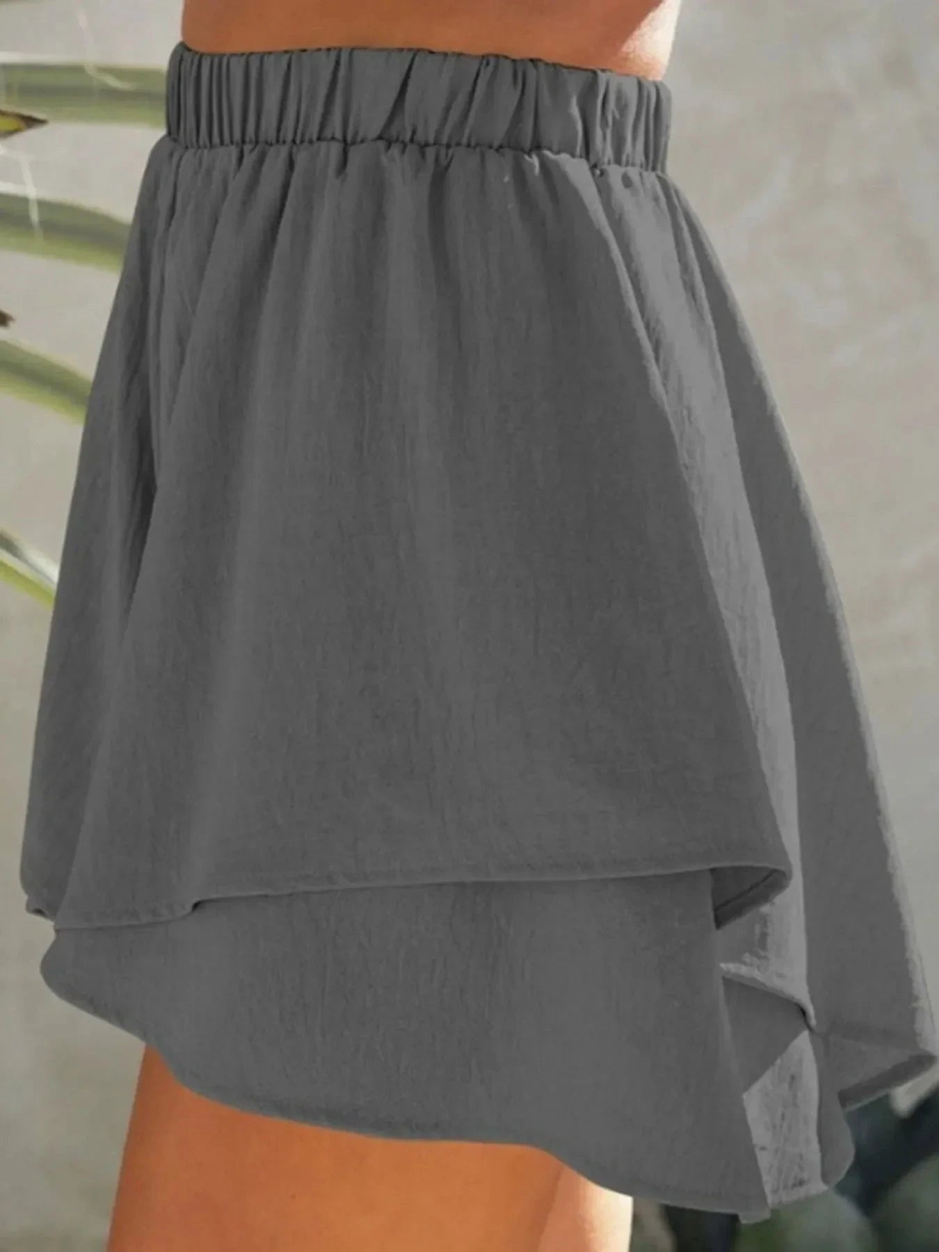 High-Waisted Elastic Waistband Layered Shorts by Lady Ros
