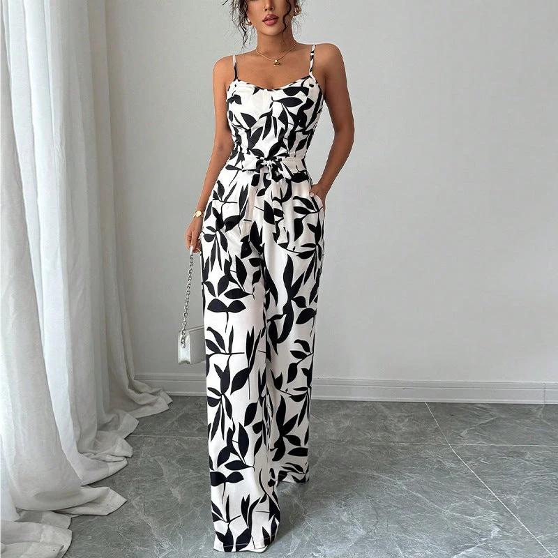Printed Flare Leg Jumpsuit by GJG Denim